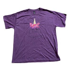 Love is Magical Unicorn Girls kid shirt